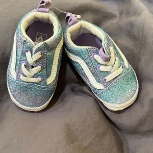 Vans Glittery Blue and Purple Kids Sneakers